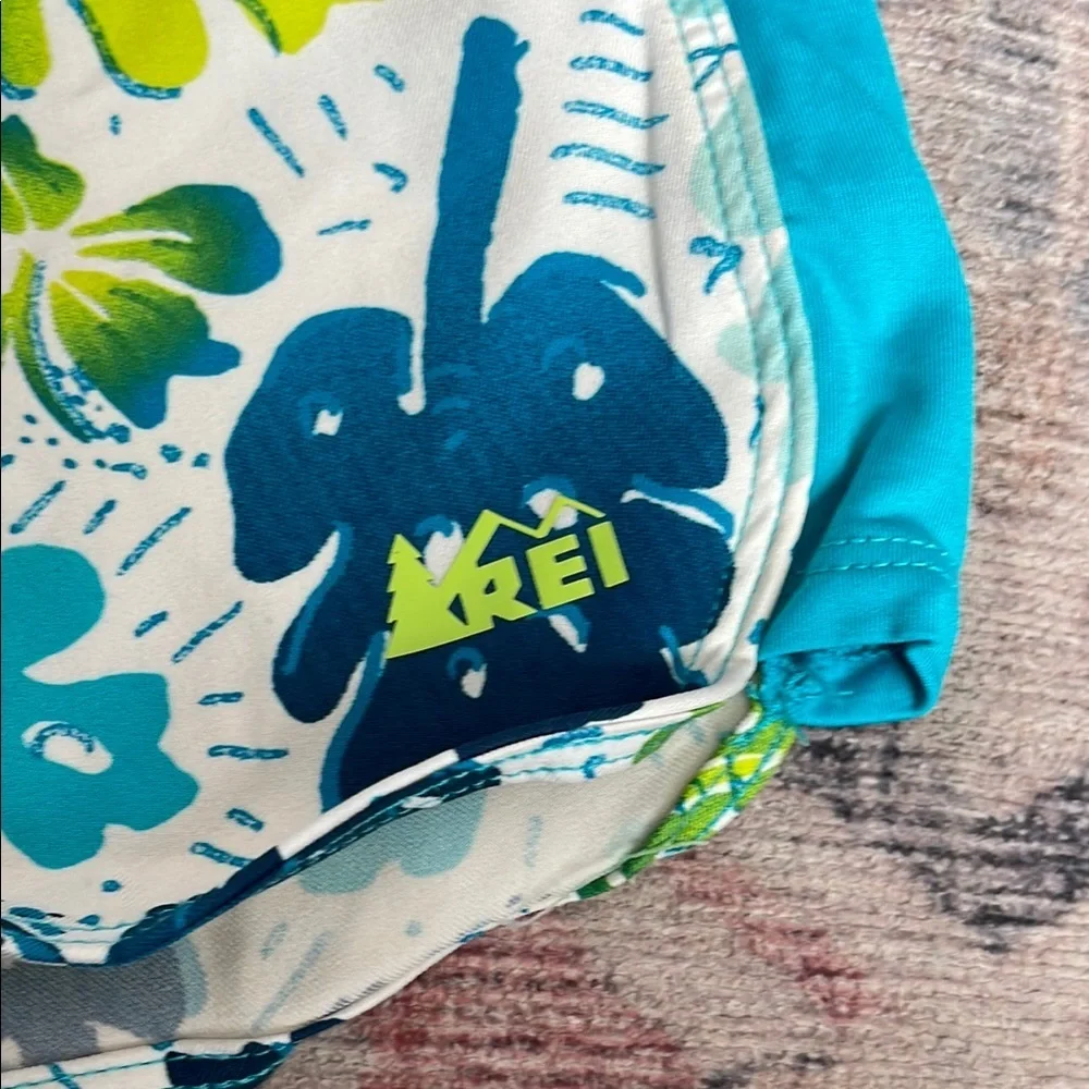 REI Kids Tropical Blue and Green Board Swim Shorts